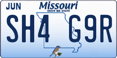 MO license plate SH4G9R