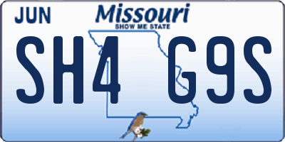 MO license plate SH4G9S