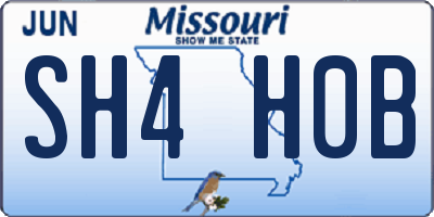MO license plate SH4H0B