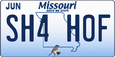 MO license plate SH4H0F