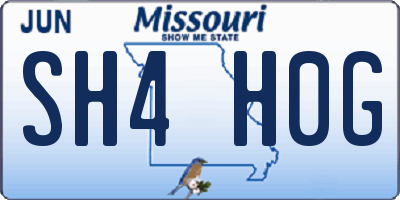 MO license plate SH4H0G