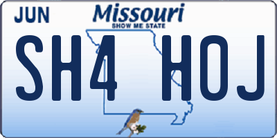 MO license plate SH4H0J