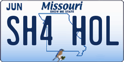 MO license plate SH4H0L