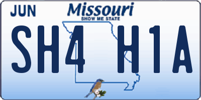 MO license plate SH4H1A