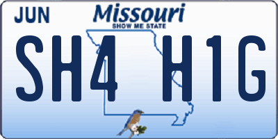MO license plate SH4H1G