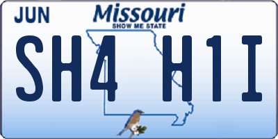 MO license plate SH4H1I
