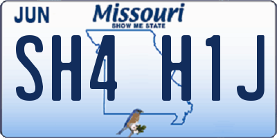 MO license plate SH4H1J