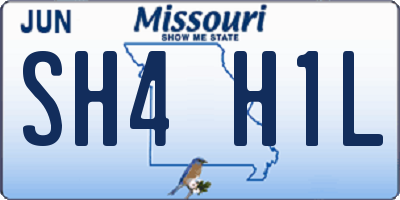 MO license plate SH4H1L