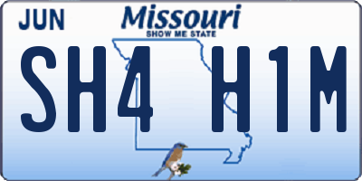 MO license plate SH4H1M