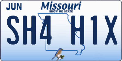 MO license plate SH4H1X