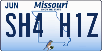 MO license plate SH4H1Z