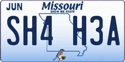 MO license plate SH4H3A