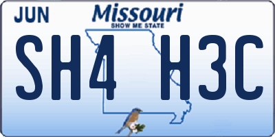 MO license plate SH4H3C