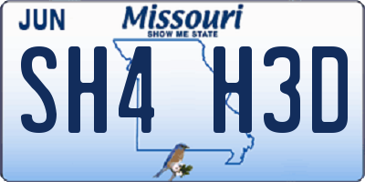 MO license plate SH4H3D