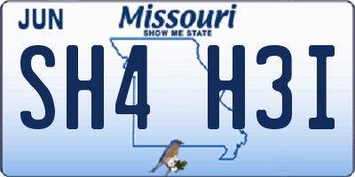 MO license plate SH4H3I