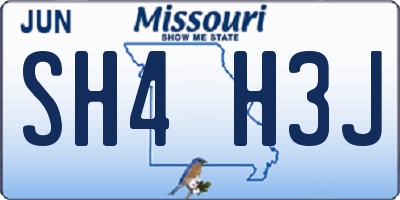 MO license plate SH4H3J