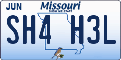 MO license plate SH4H3L