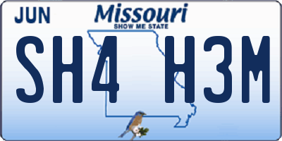 MO license plate SH4H3M