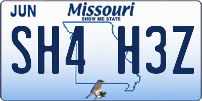 MO license plate SH4H3Z