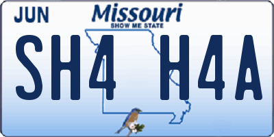 MO license plate SH4H4A