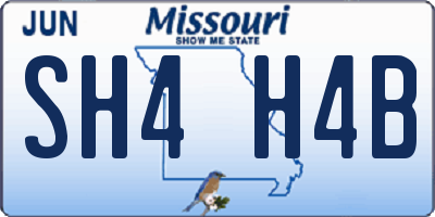 MO license plate SH4H4B