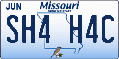MO license plate SH4H4C