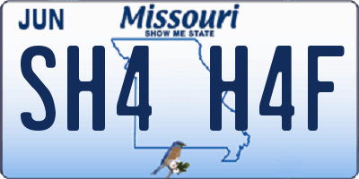 MO license plate SH4H4F