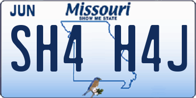 MO license plate SH4H4J