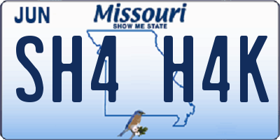 MO license plate SH4H4K