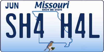MO license plate SH4H4L