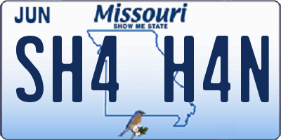 MO license plate SH4H4N