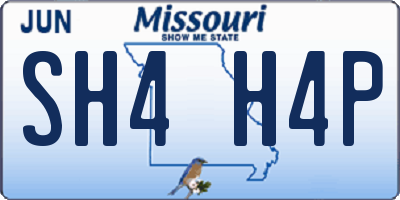 MO license plate SH4H4P