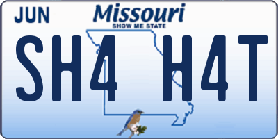 MO license plate SH4H4T