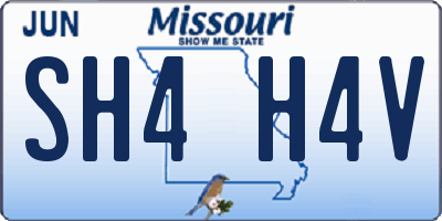 MO license plate SH4H4V