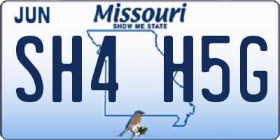 MO license plate SH4H5G
