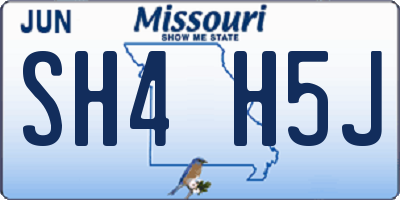 MO license plate SH4H5J