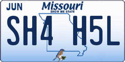 MO license plate SH4H5L
