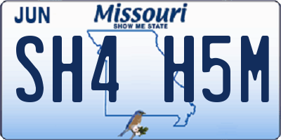 MO license plate SH4H5M