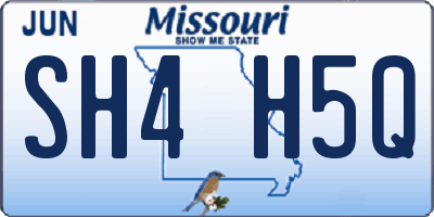 MO license plate SH4H5Q
