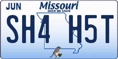 MO license plate SH4H5T