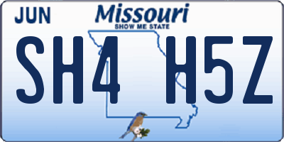 MO license plate SH4H5Z