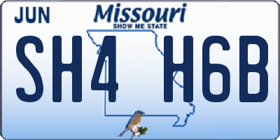 MO license plate SH4H6B