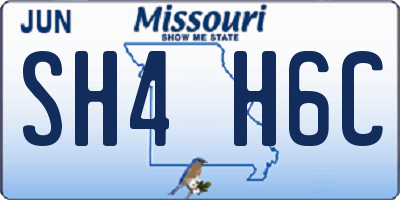 MO license plate SH4H6C