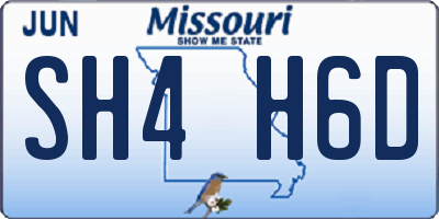 MO license plate SH4H6D
