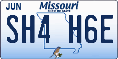 MO license plate SH4H6E