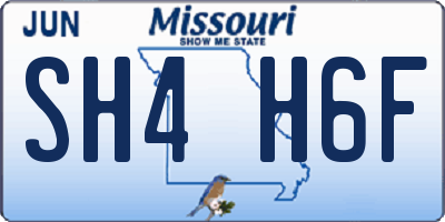 MO license plate SH4H6F