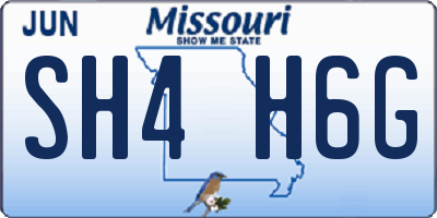 MO license plate SH4H6G