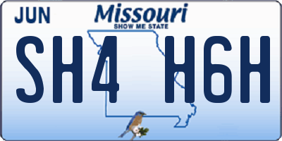 MO license plate SH4H6H