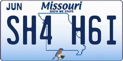 MO license plate SH4H6I