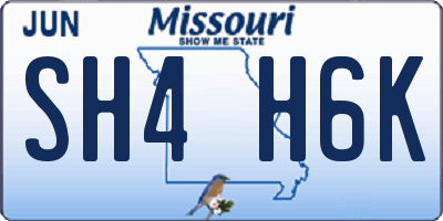 MO license plate SH4H6K